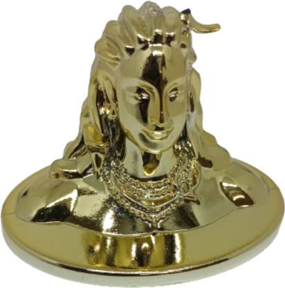 asroyalchoice adiyogi shiva statue with gold color Decorative Showpiece  -  7 cm