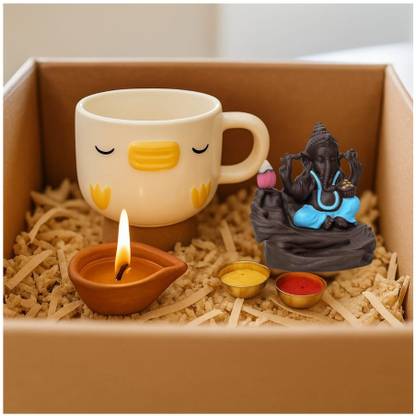 varashi enterprises Ganesh Chaturthi Gift Hamper - “Where devotion meets gifting with love.” Decorative Showpiece  -  15 cm