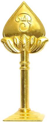 RK Co | RK7Co. Kartikeya Golden Small Vel for Car/Bike/Altar | Double-Sided Design | Decorative Showpiece  -  7 cm