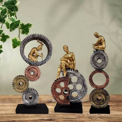 GiftChowk Futuristic Machine Man Idols Set of 3 - A Unique Blend of Art and Technology Decorative Showpiece  -  40 cm