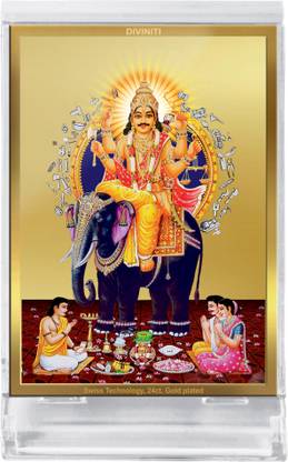 DIVINITI Vishwakarma Ji God Idol Photo Frame & Car Dashboard, Table Décor ACF 3 FRAME Decorative Showpiece  -  11 cm