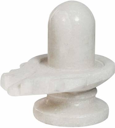 salvusappsolutions White Marble Shivling - Lord Shiva Lingam for Hindu Pooja Decorative Showpiece  -  6 cm