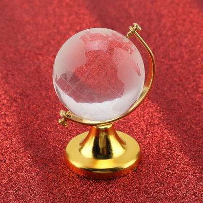 Tej Gifts Feng Shui Small Glass Globe for Office Table World Map Decorative Showpiece  -  6.5 cm