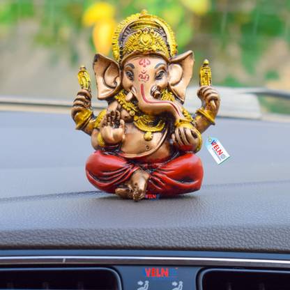 welno international Ganesha Idol for Car dashboard and Home Decor Decorative Showpiece  -  8 cm