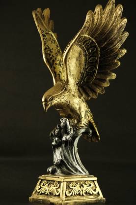 Wodec WODEC LARGE GOLDEN FLYING EAGLE STATUE-DECOR STATUE COLLECTION Decorative Showpiece  -  33 cm