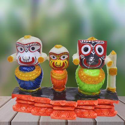 Jagannath World Intricate Handcrafted Singhasan for Shree Jagannath And his Siblings Decorative Showpiece  -  10 cm