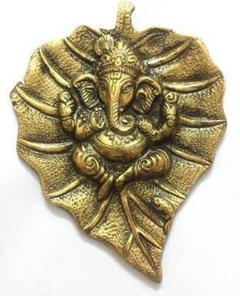 Gunnu Sales Handcrafted Patta Ganesh Wall Hanging For Success, Good Luck & Good Fortune Decorative Showpiece  -  18 cm