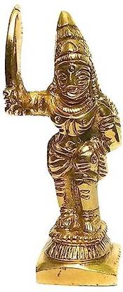LeoTraders Karupasamy Idol for Poojaroom and Car Dashboard | Karupasami Brass Statue Decorative Showpiece  -  7.4 cm