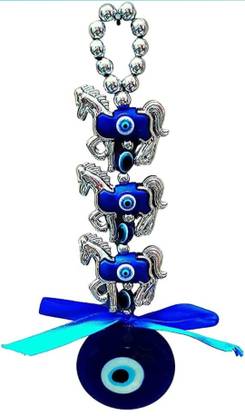 SV creators Evil Eye for Home Entrance Nazar Battu Vastu & Feng Shui (Blue, Horse Shape) Decorative Showpiece  -  3 cm