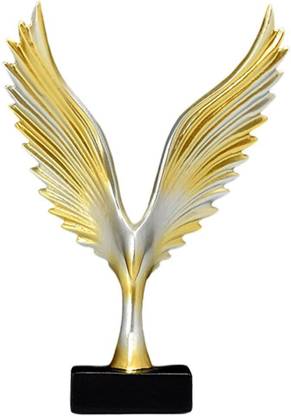 Lyla Eagle/Angel Wings Statue Resin Sculpture Figurine for Home Gold Silver Bird Decorative Showpiece  -  10 cm