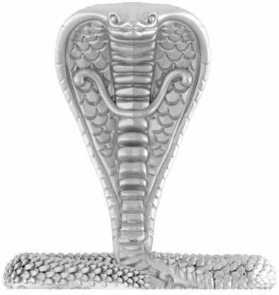 Akshat Sapphire Sterling Silver (92.5% Purity) Snake Idol, Pure Silver Shiva Snake For Worship Decorative Showpiece  -  1.8 cm