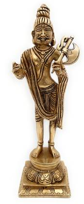 Brass Idols Brass Parashurama Avatar Idol Of Lord Vishnu, Parashuram Incarnation, Parasuram Decorative Showpiece  -  23 cm
