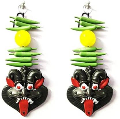 giftsrus Nimbu Mirchi Nazar Battu Evil Eye Protector Wall Hanging -Pack of 2 Decorative Showpiece  -  25 cm