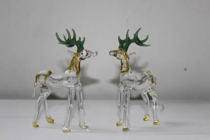 akriti Premium Crystal Deer Pair Decorative Showpiece  -  12.5 cm