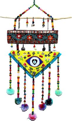 VVISBA Premium Handmade Triangular Evil Eye Nazarlik For Home And Office Decor Decorative Showpiece  -  68.58 cm