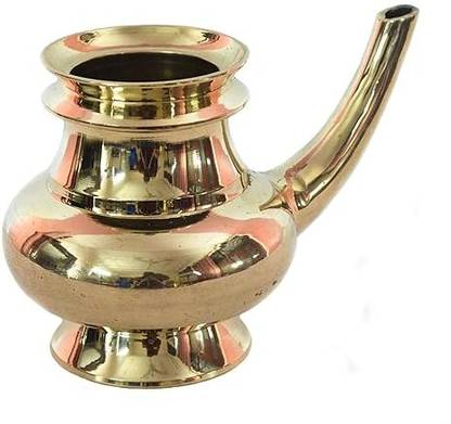 HOIVA (Set of 1) Handcrafted Traditional Indian Brass Kindi Pooja - 8 INCH Decorative Showpiece  -  20 cm