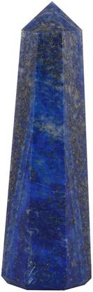 EXCEL Excel Crystal Blue Lapis 8 Sided Obelisk Point Standing Tower Decorative Showpiece  -  5 cm
