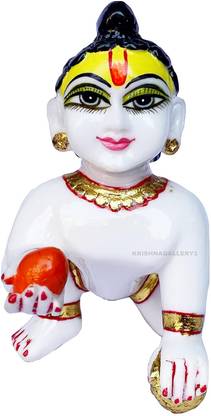 krishnagallery1 Marble Laddu Gopal Murti For Pooja Home Temple Decorative Showpiece  -  15 cm