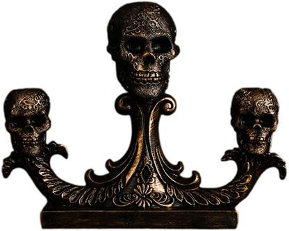BNF Halloween Skull Decoration Skeleton Head Sculpture for Tabletop Photo Prop Decorative Showpiece  -  10 cm