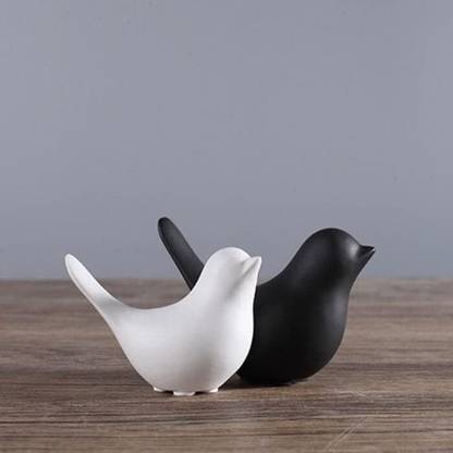 Craftomanic Cute Resin Birds Dove Family Statue Decoration Figurine for Living Room Decorative Showpiece  -  12 cm