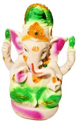 Creative Universal Ganesha Idol Showpiece for Car Dashboard | Made Up of PVC (Unbreakable) Decorative Showpiece  -  11.5 cm