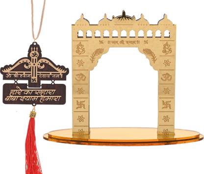 iMPACTGift Shri Khatu Shyam Toran Dwar "Hare Ka Sahara Baba Shaym"( Toran Dwaar+Hanging) Decorative Showpiece  -  12 cm