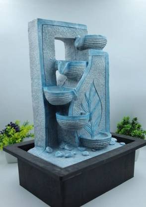 MCrafts 18 inch patta fountain sky blue color Water fountain Decorative Showpiece  -  40 cm