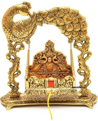 LABHCART Laddu Gopal Jhula Palna with Peacock Design Decorative Showpiece  -  22.9 cm