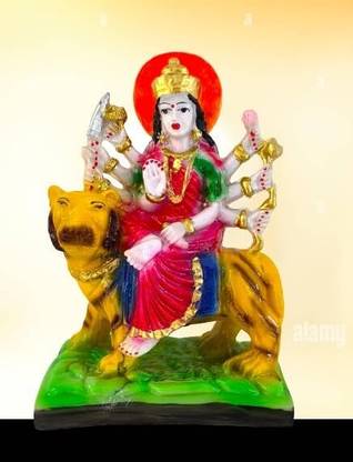 Chkoteravatiya Durga Maa Vashno Devi Murti Statue Idol for Pooja Navratri Special 6inches Decorative Showpiece  -  15 cm