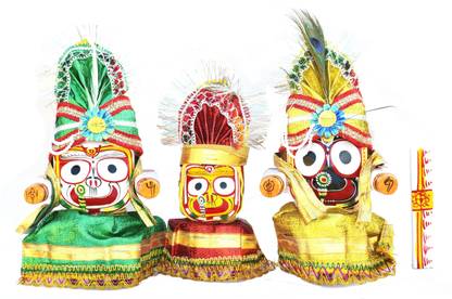 Real Craft Jagannath Idol Set, with Dress Set, 4 Inch(10 Cm) Idol Decorative Showpiece  -  10 cm