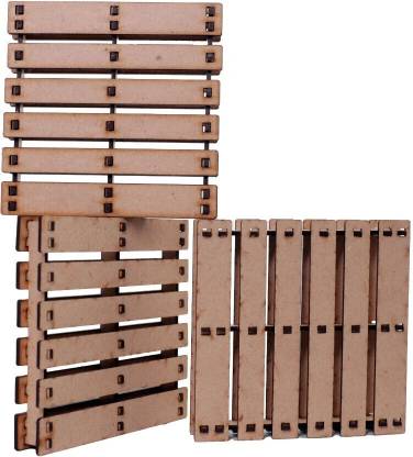 Velfire Set of 3 Wooden Pallet Style Coasters – Handmade Farmhouse Home Décor Decorative Showpiece  -  3.81 cm