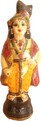 HOIVA Ivory Sree Krishna Spiritual idol / Guruvayur krishna in fiber Decorative Showpiece  -  34 cm