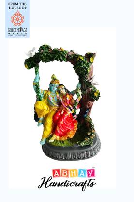 ABHAY Radha Krishna Jhulan Decorative Showpiece  -  17 cm