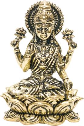 Kalarambh Brass Wealth Goddess Idol Lakshmi 2.2 Inch Decorative Showpiece  -  5.58 cm