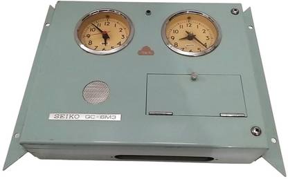 BRASS BLESSING SEIKO QC - 6M3 Marine Ship's MASTER Clock - JAPAN - FROM SHIP SALVAGE (3013) Decorative Showpiece  -  4 cm