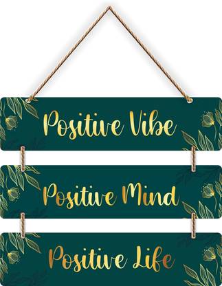 Brothers Creation Positive Quotes Wooden Wall Hanger for Home|Office|Living Room|Gift Decorative Showpiece  -  30.48 cm
