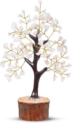 VIBESLE Rose Quartz Crystals, Good Luck Money Tree, Pink Room Decor, Spiritual Items Decorative Showpiece  -  22 cm