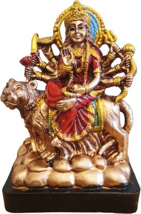 CRAFTORY Durga Devi murti,Durga Idol, Durga ji ki murti, Durga ji murti, Durga maa Idol Decorative Showpiece  -  12 cm