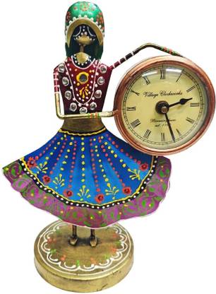 Giftsee Store Iron Decorative lady clock Decorative Showpiece  -  9 cm