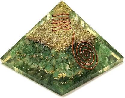 Crystal Divine Green Aventurine Orgonite Pyramid Vastu for Home Decor Office Items Showpieces Decorative Showpiece  -  9.9 cm