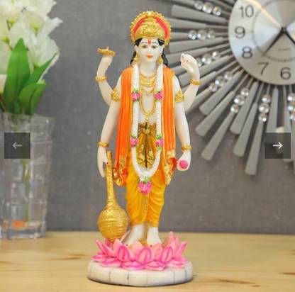 krishnagallery1 Standing Vishnu Bhagwan Murti Marble Finish Vishnu ji Murti, Decorative Showpiece  -  30 cm