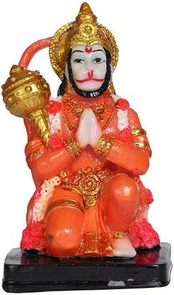 krishnagallery1 ss Sidh Hanuman Ji Statue Murti Marble Finish , Hanuman Idol Decorative Showpiece  -  12 cm