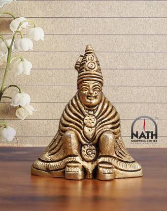 nath enterprises Aai Tuljabhavani Brass Idols Tuljapur bhavani Mata Decorative Showpiece  -  7.5 cm