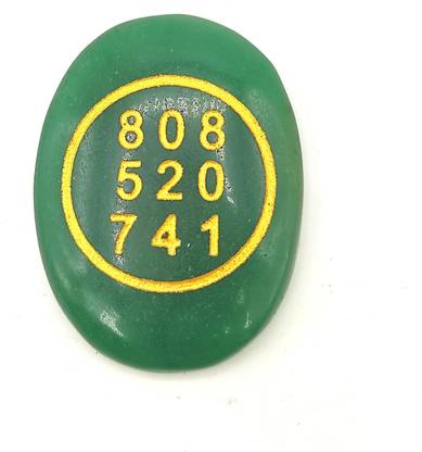 Plus Value Green Jade Stone with Zibu Symbol Reiki Healing Aura Chakra 1pc Decorative Showpiece  -  5 cm