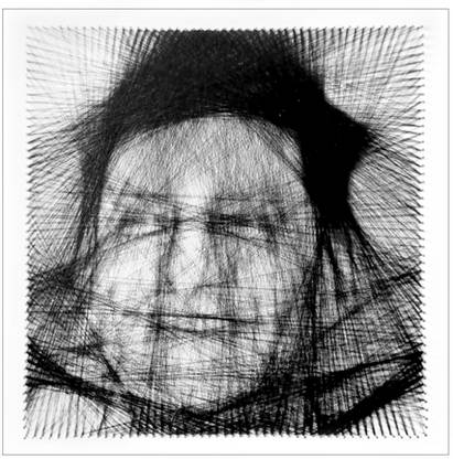 PARAMETRIC ParametricArt Thread Portrait ( Black Thread 22x22") Decorative Showpiece  -  70 cm