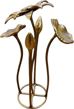 Divine industries DIVINE INDUSTRIES BRASS HANDCRAFTED LOTUS BUNCH Decorative Showpiece  -  28 cm