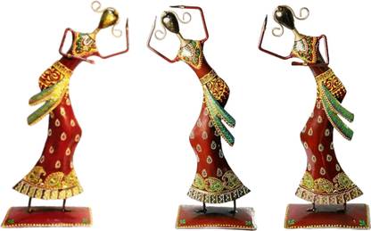 Vandana Collection Garba Dancing Dolls Exotic design meticulous craftsmanship stunning artifact Decorative Showpiece  -  42.3 cm
