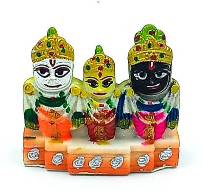 ATUT Jagannath idol, Murti in Small size for Home Decor Decorative Showpiece  -  10 cm
