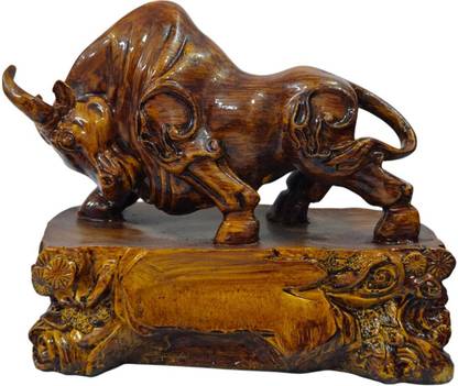 Aksh Enterprises Premium Share Market Bull Statue for Interior Designing of Home, Office Decorative Showpiece - 22 cm