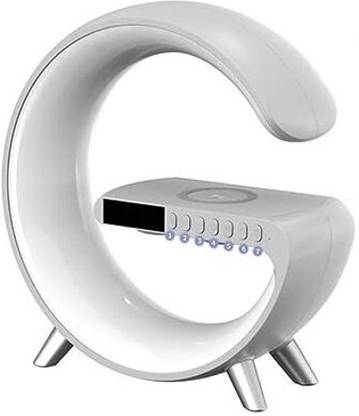 The DeKaurs Wireless Charger with Clock | G Shape Speaker | Table Lamp for Decoration | Decorative Showpiece  -  23 cm
